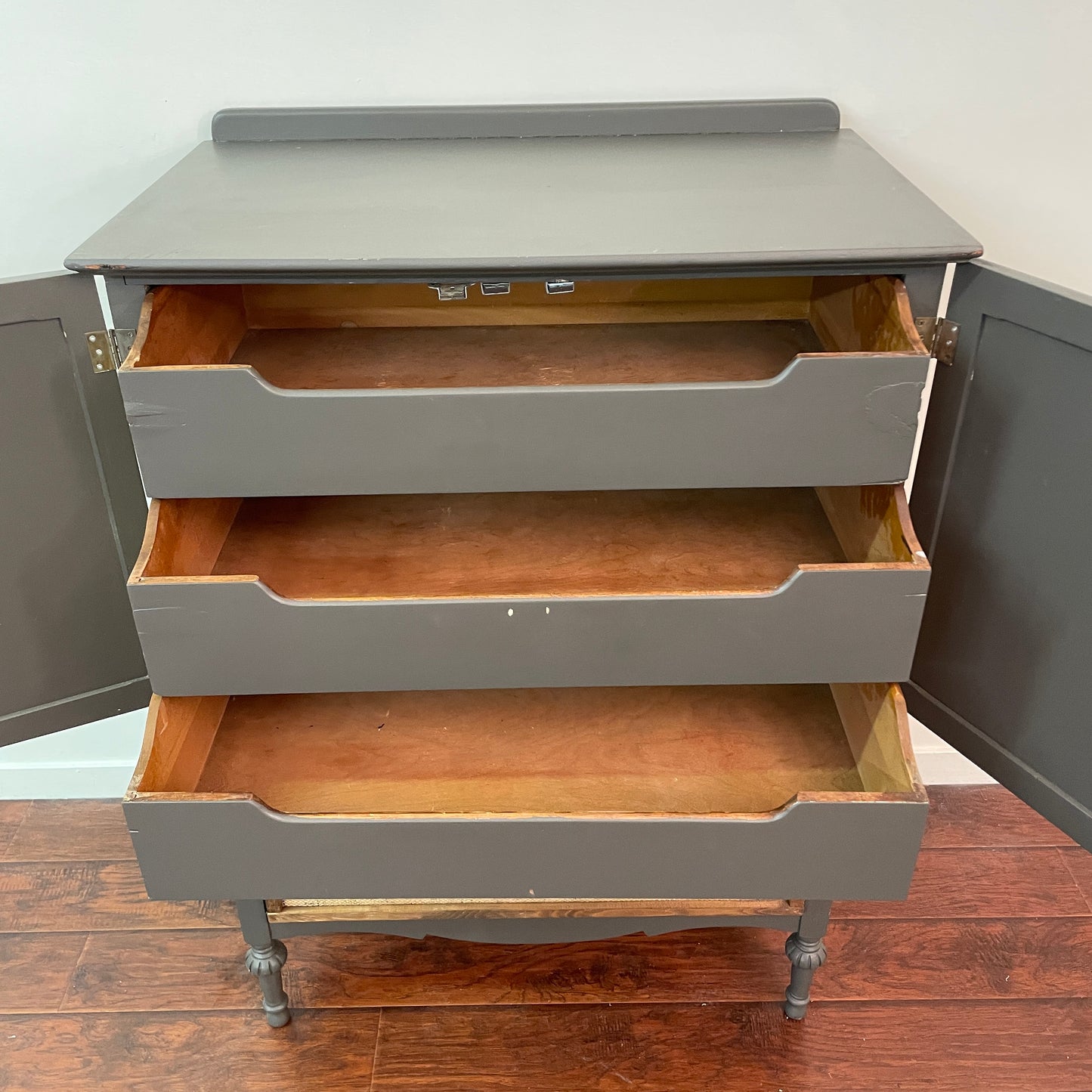 Vintage Grey Dresser Cabinet