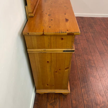 Rustic Solid Pine 8 Drawers Dresser w/ Mirror