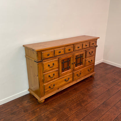 Rustic Solid Pine 8 Drawers Dresser