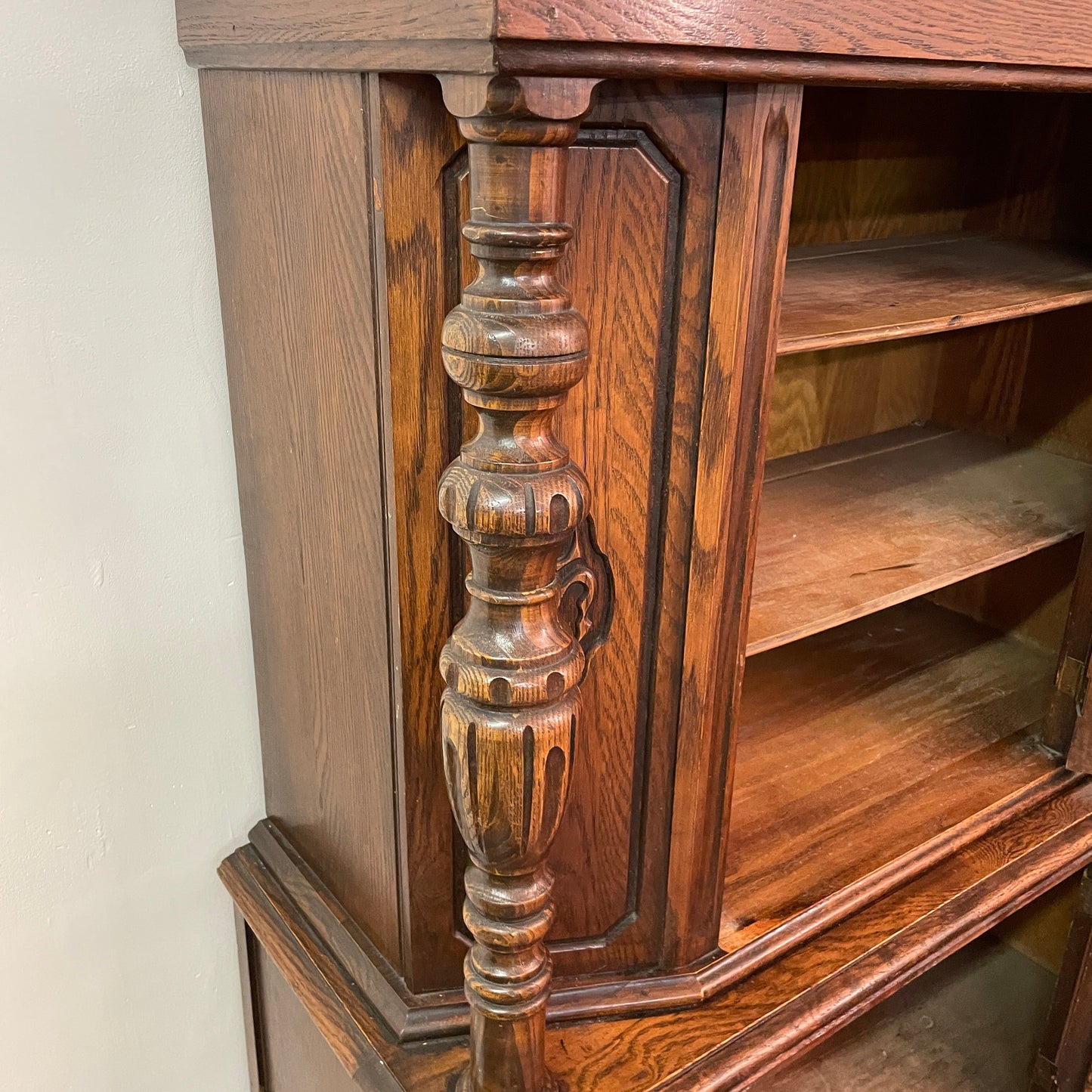 Jacobean Style 1920s Oak Renaissance Cabinet