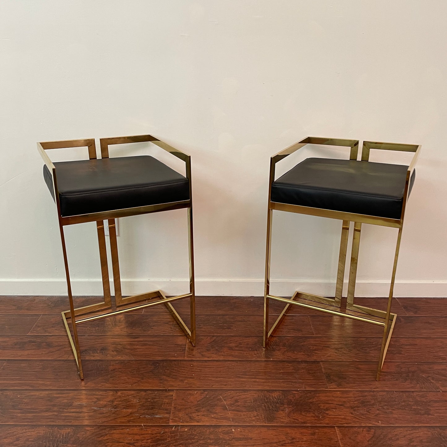 Gold Modern Counter-Height Stools (set of 2)