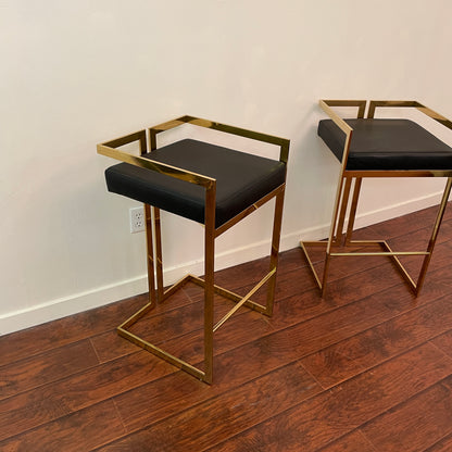 Gold Modern Counter-Height Stools (set of 2)