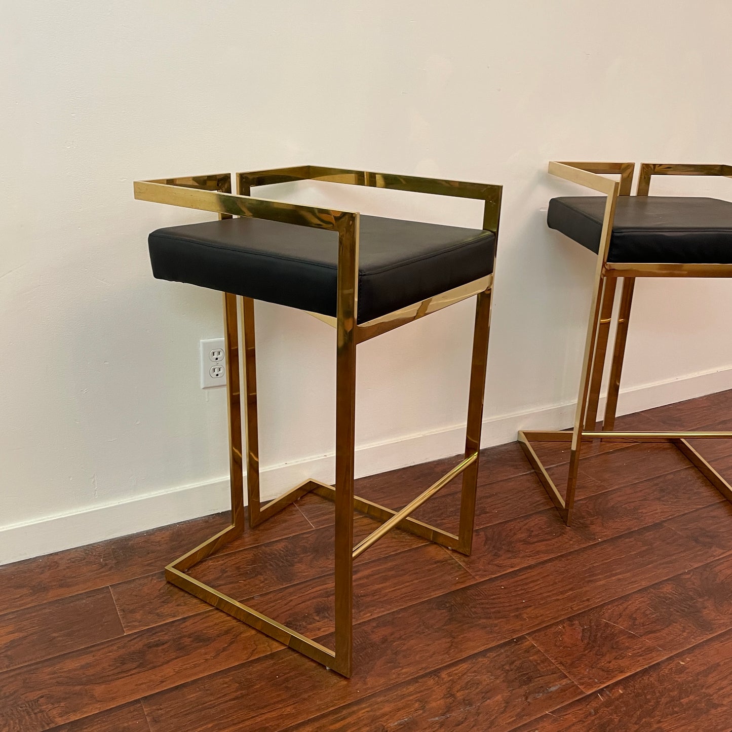 Gold Modern Counter-Height Stools (set of 2)