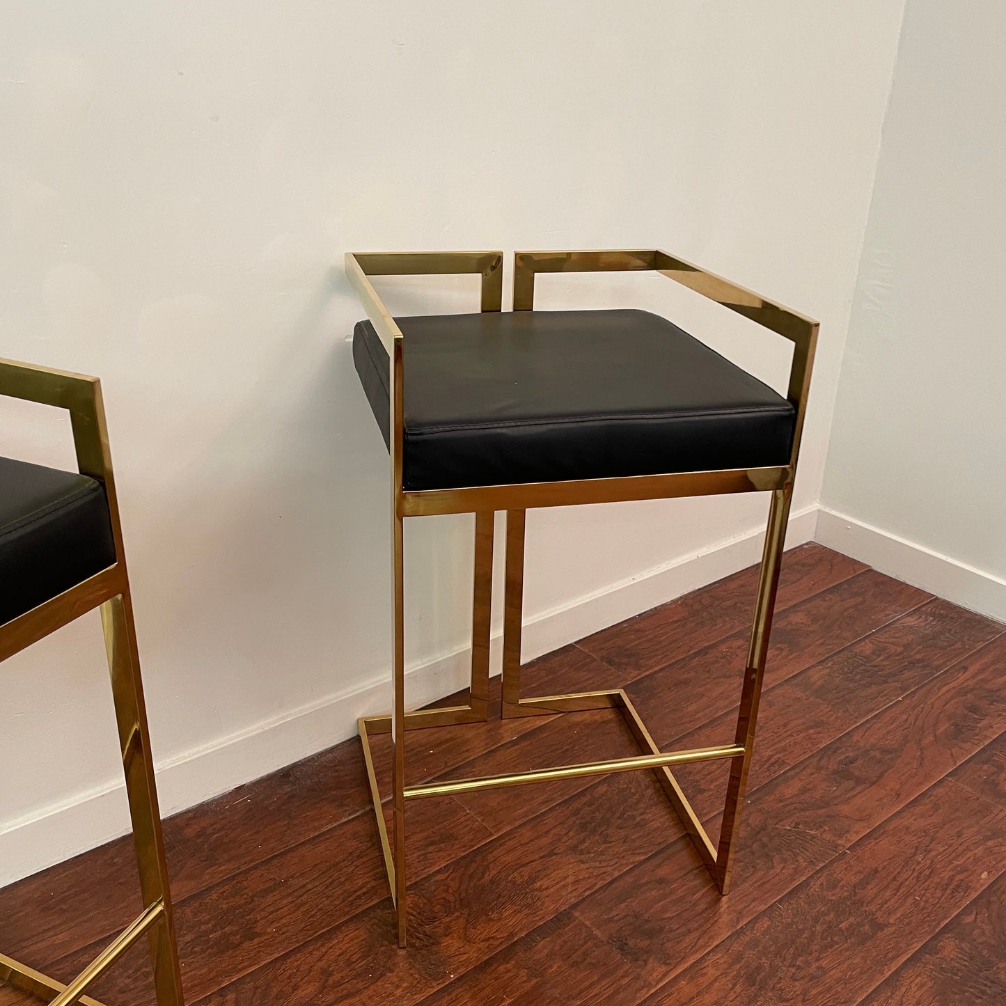 Gold Modern Counter-Height Stools (set of 2)