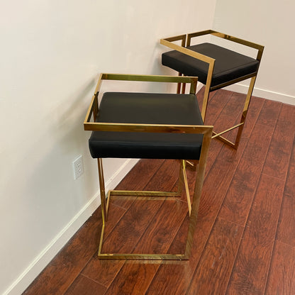 Gold Modern Counter-Height Stools (set of 2)