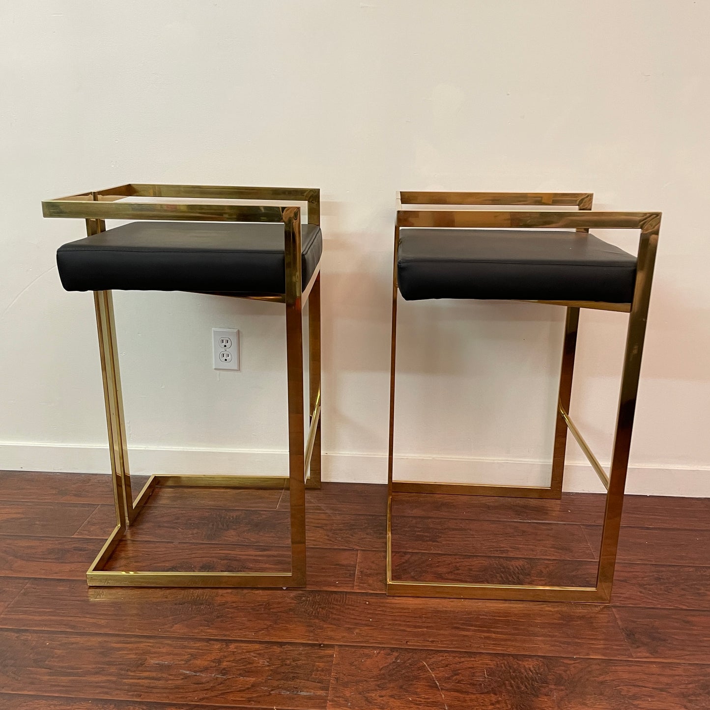 Gold Modern Counter-Height Stools (set of 2)