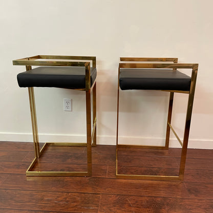 Gold Modern Counter-Height Stools (set of 2)