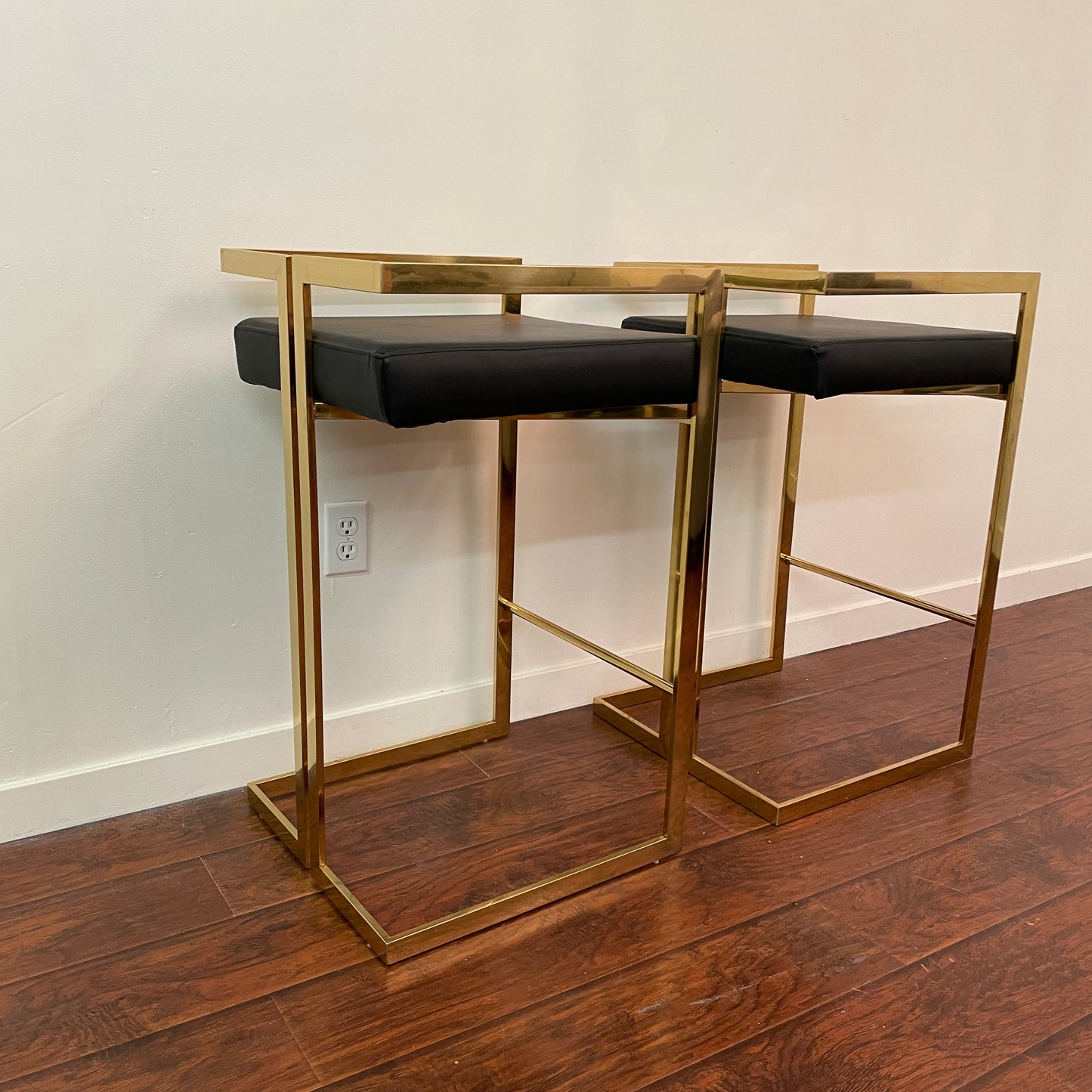 Gold Modern Counter-Height Stools (set of 2)