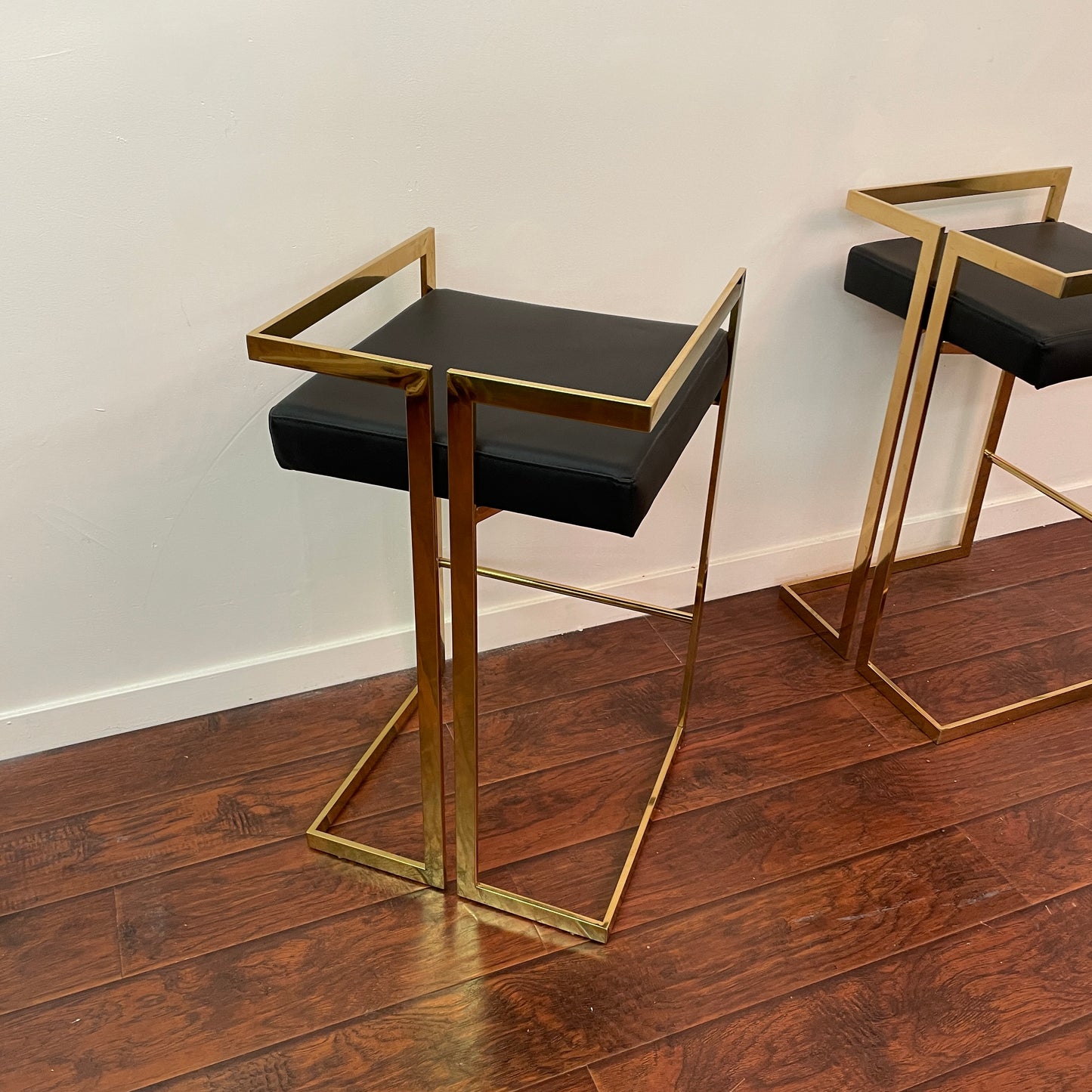 Gold Modern Counter-Height Stools (set of 2)