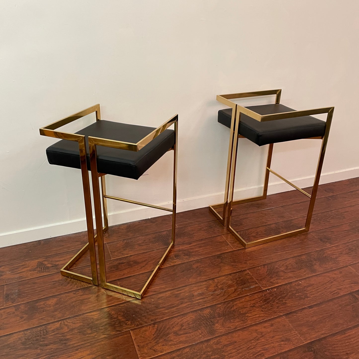 Gold Modern Counter-Height Stools (set of 2)