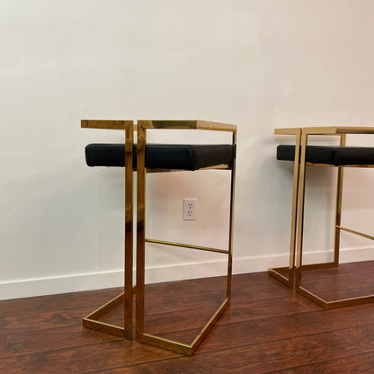 Gold Modern Counter-Height Stools (set of 2)