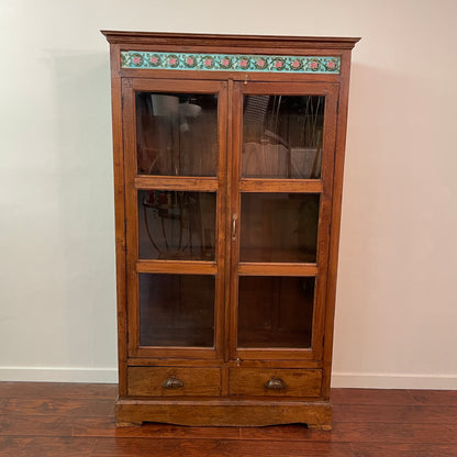 Green Teak Tile Cabinet