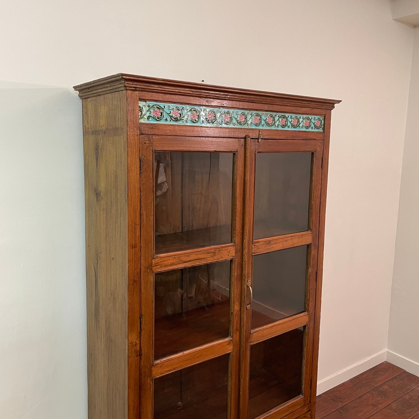 Green Teak Tile Cabinet