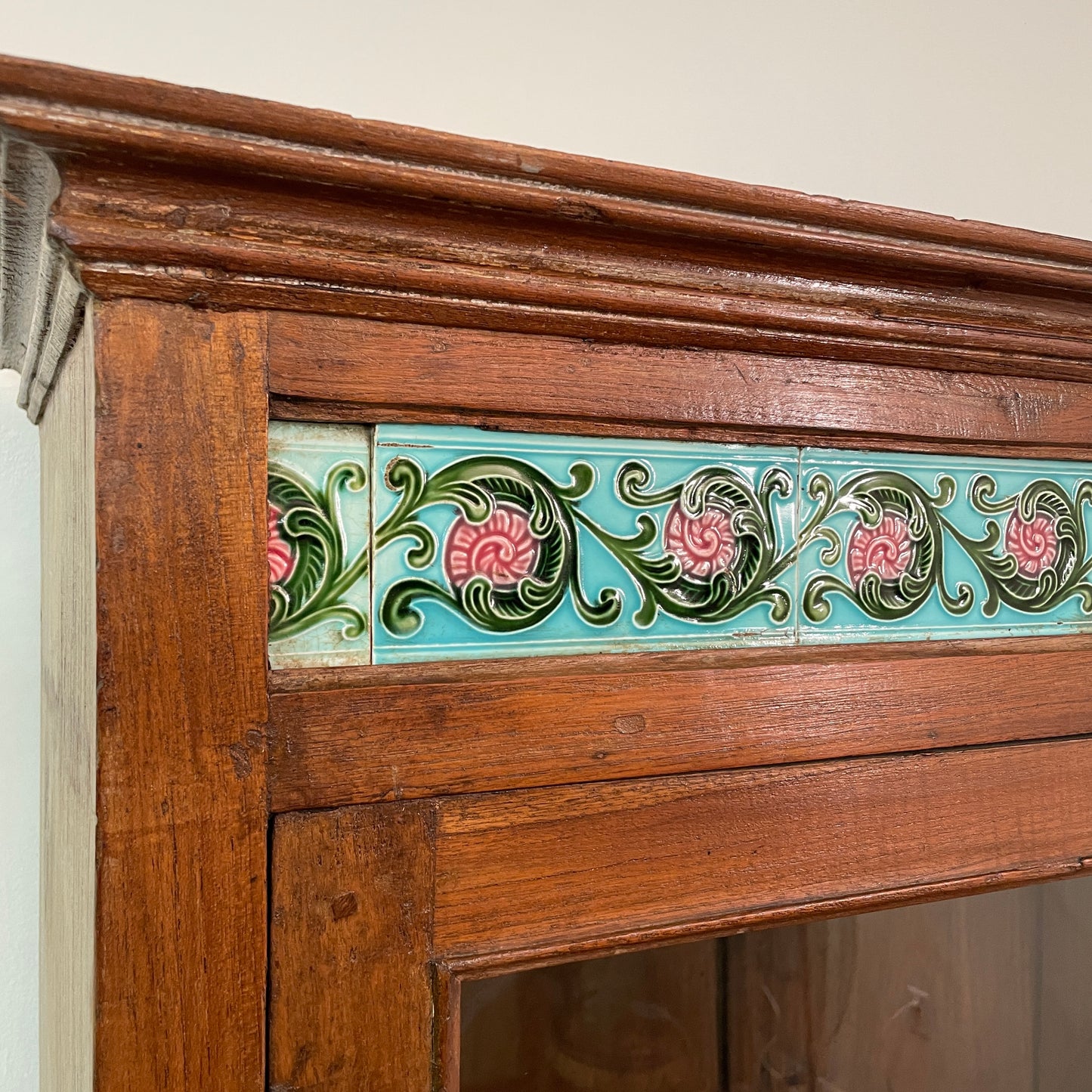 Green Teak Tile Cabinet