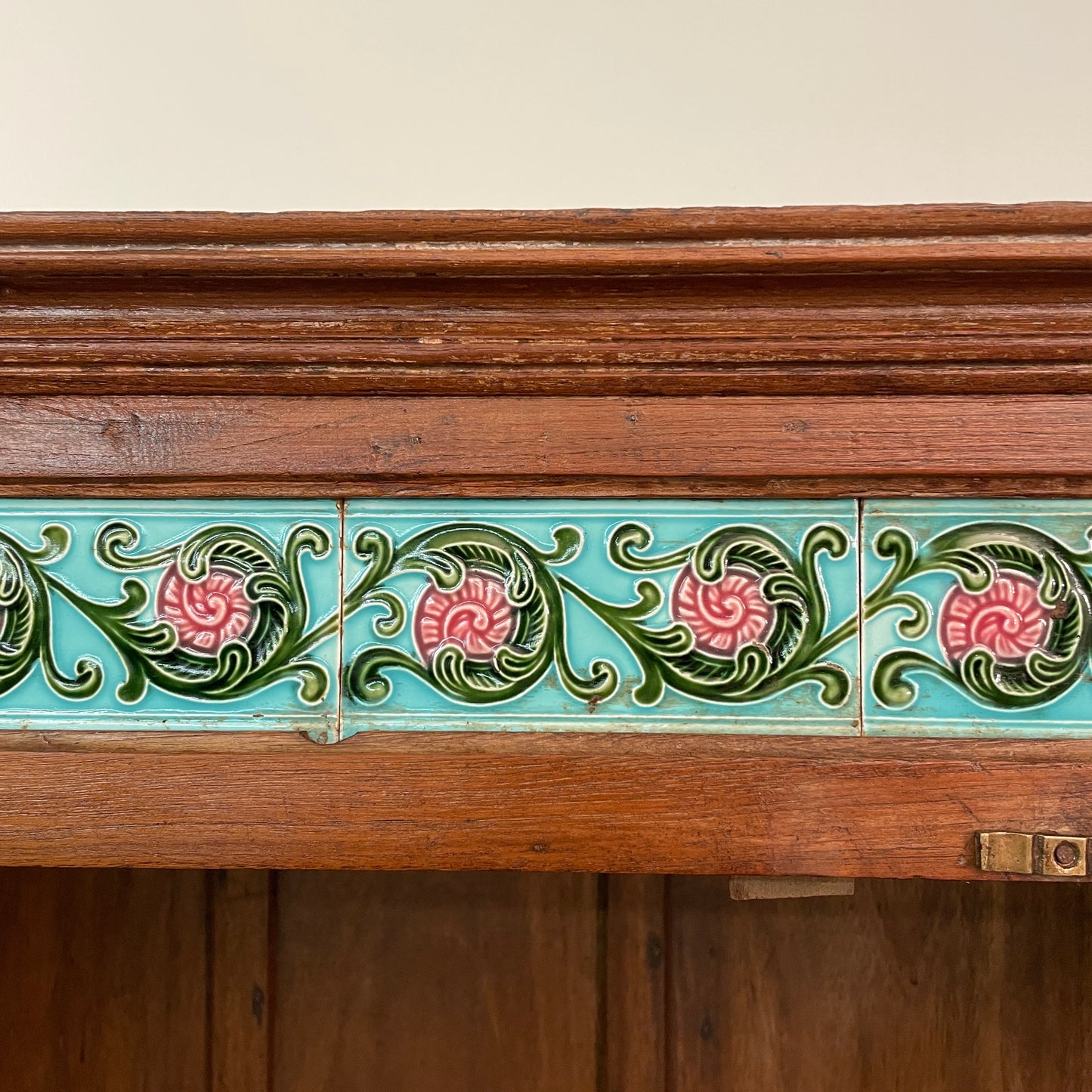 Green Teak Tile Cabinet