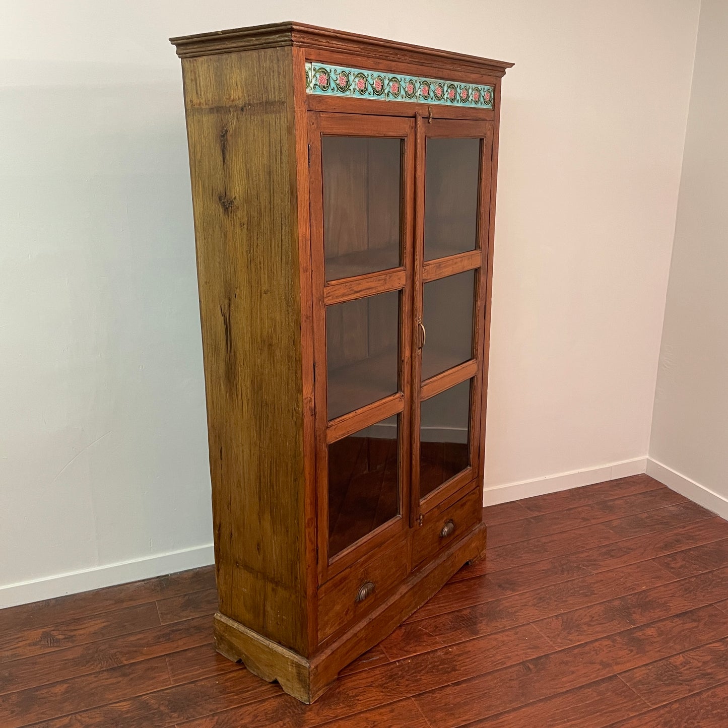 Green Teak Tile Cabinet