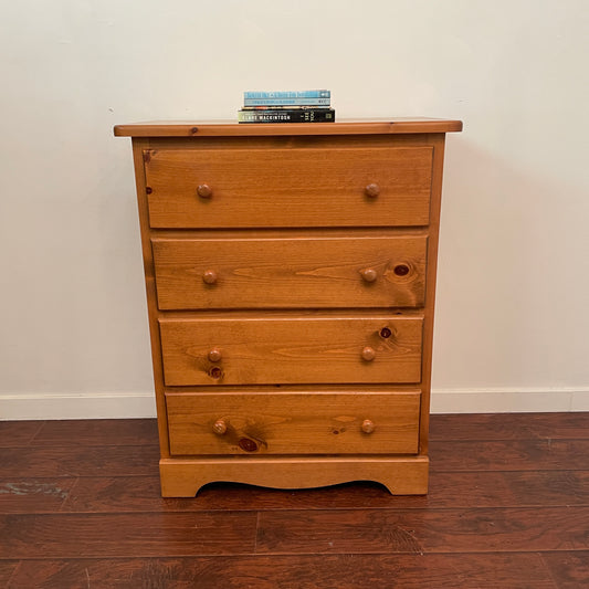 4 Drawers Solid Pine Highboy Dresser