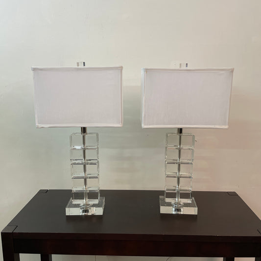 Modernist Clear Crystal Table Lamp (set of 2)