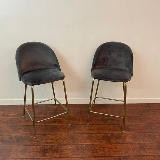 2 Matching Suede Counter Stools