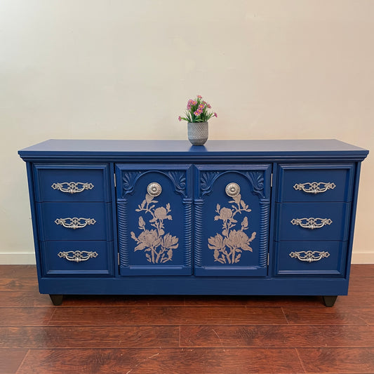 Vintage Blue 6 Drawers Dresser