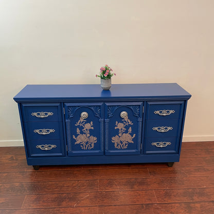 Vintage Blue 6 Drawers Dresser