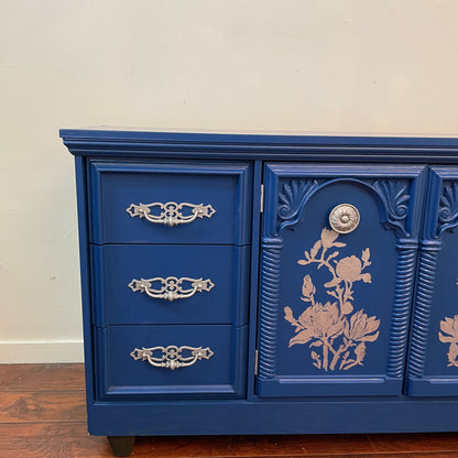 Vintage Blue 6 Drawers Dresser