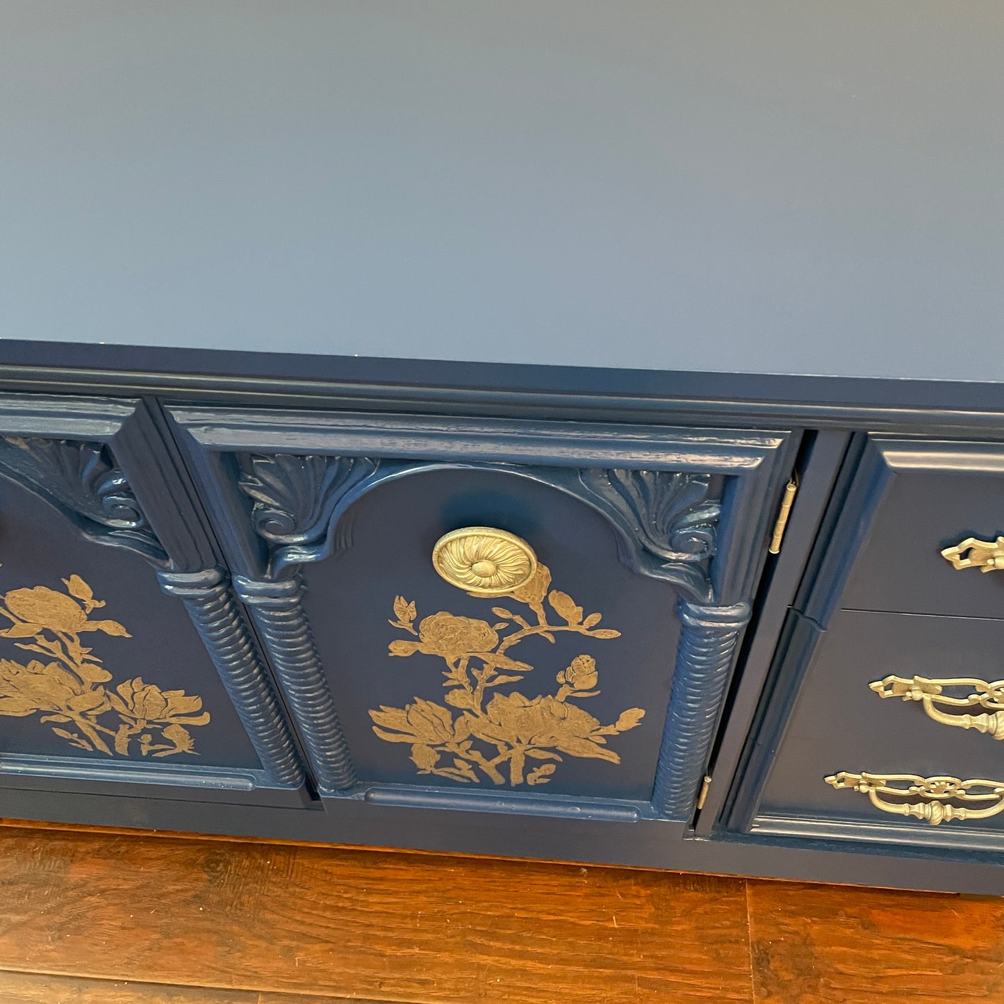 Vintage Blue 6 Drawers Dresser