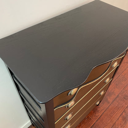 Serpentine Black and Gold Dresser