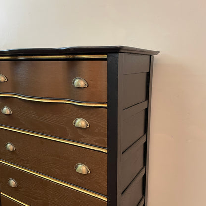 Serpentine Black and Gold Dresser