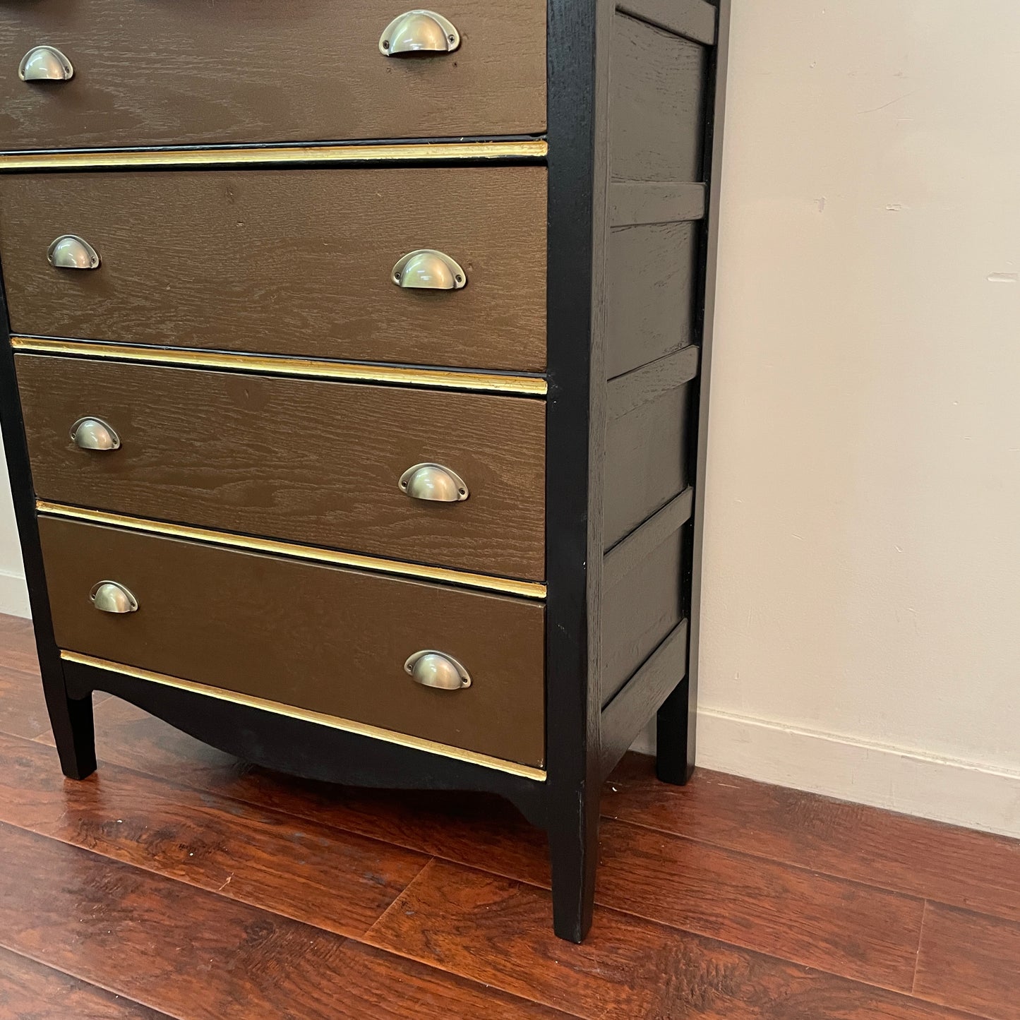 Serpentine Black and Gold Dresser