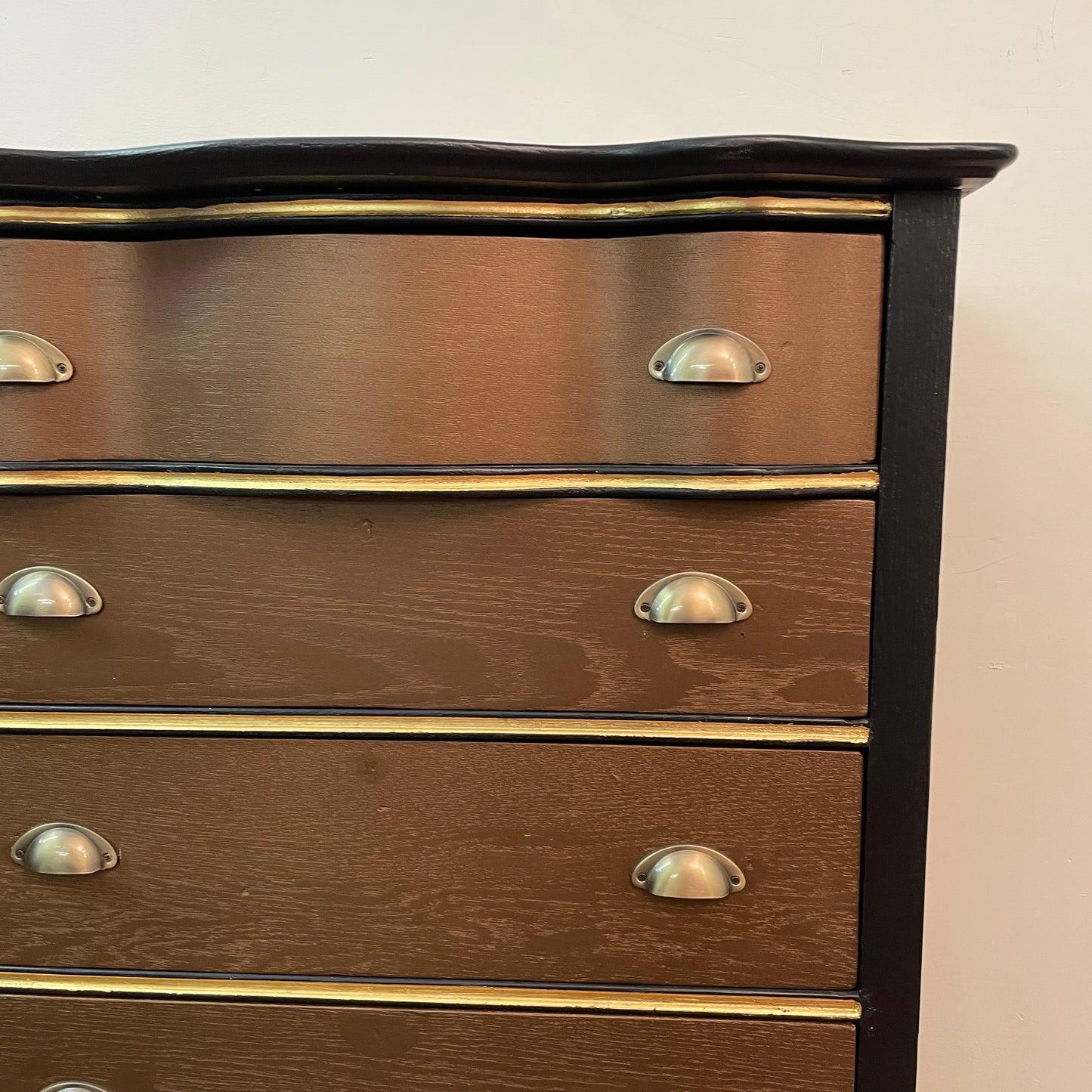 Serpentine Black and Gold Dresser