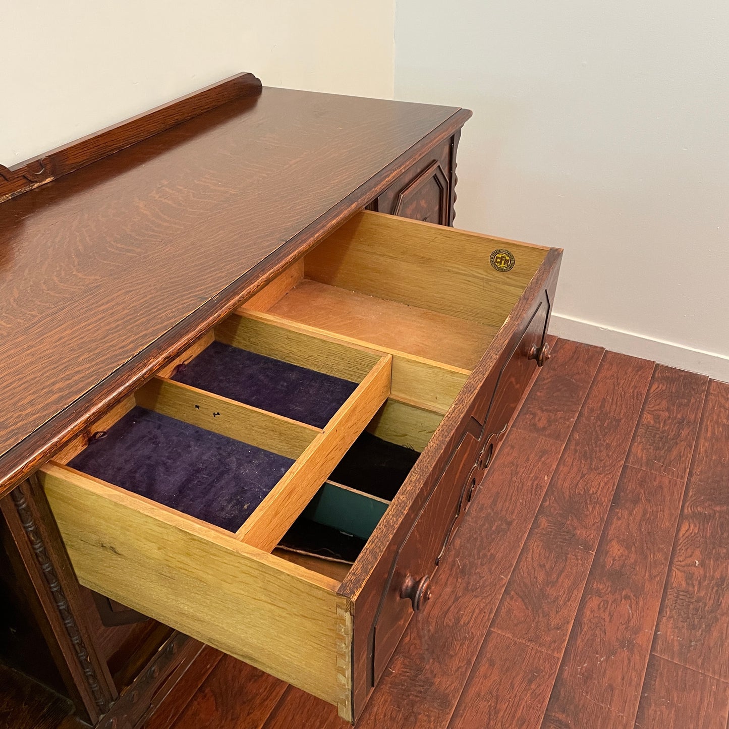 Antique Tiger Oak Sideboard