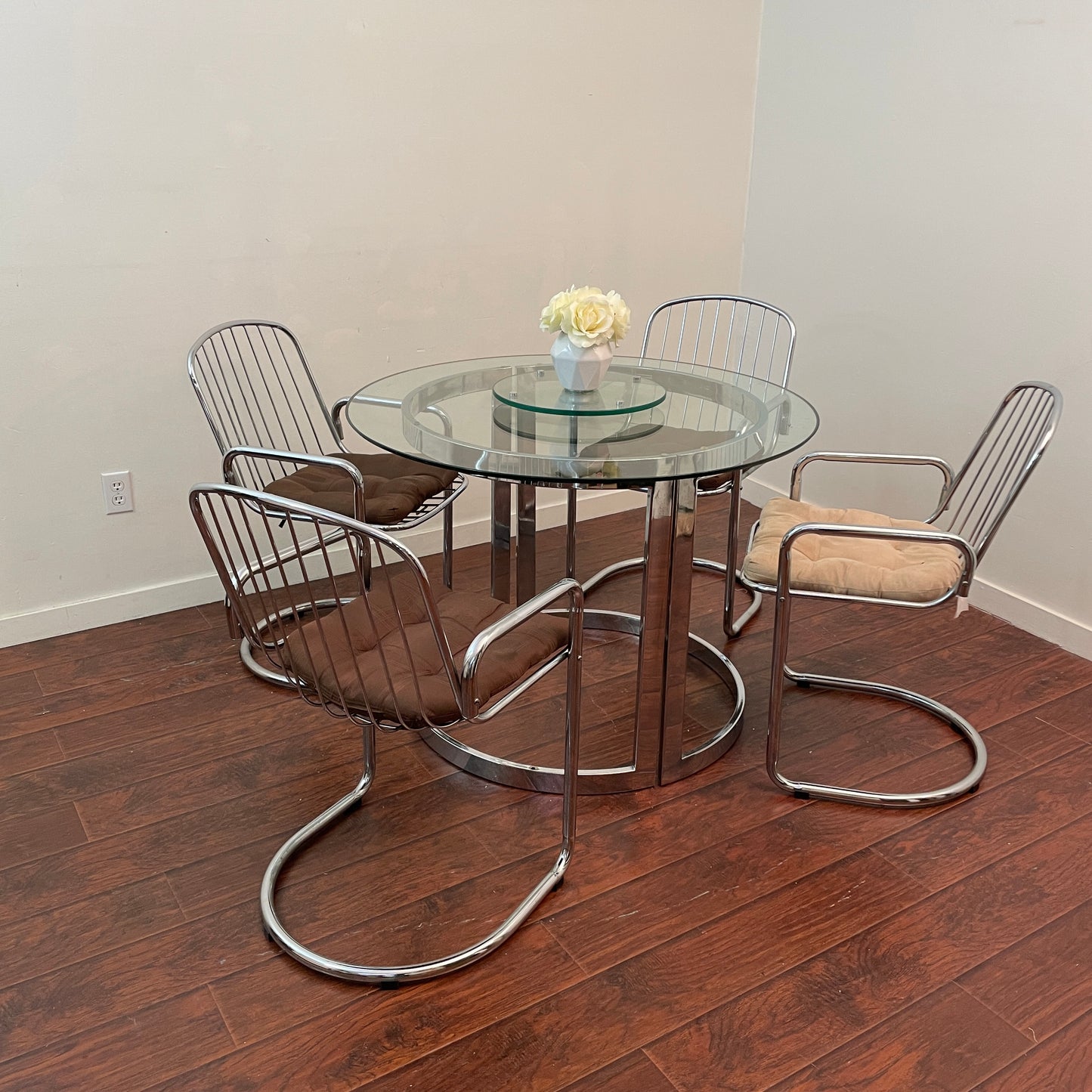 Chrome Round Dining Set