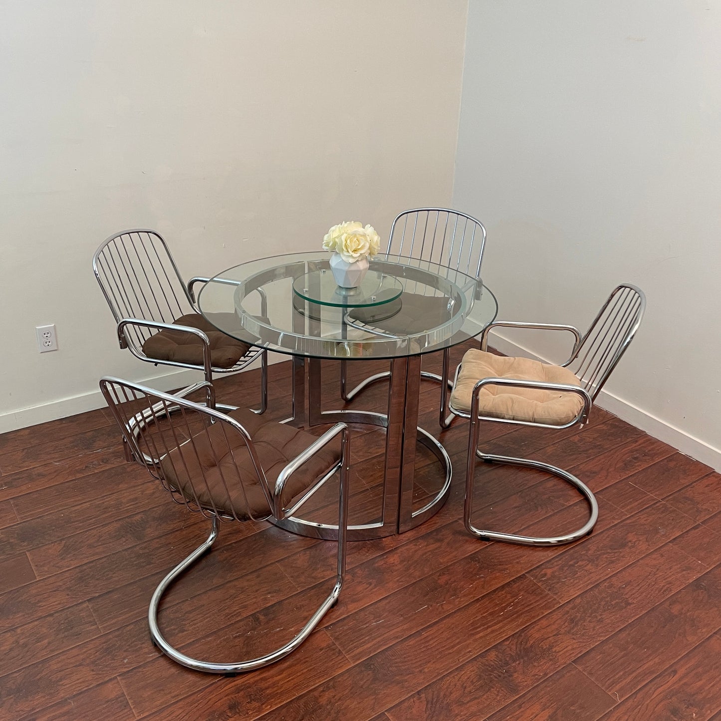 Chrome Round Dining Set