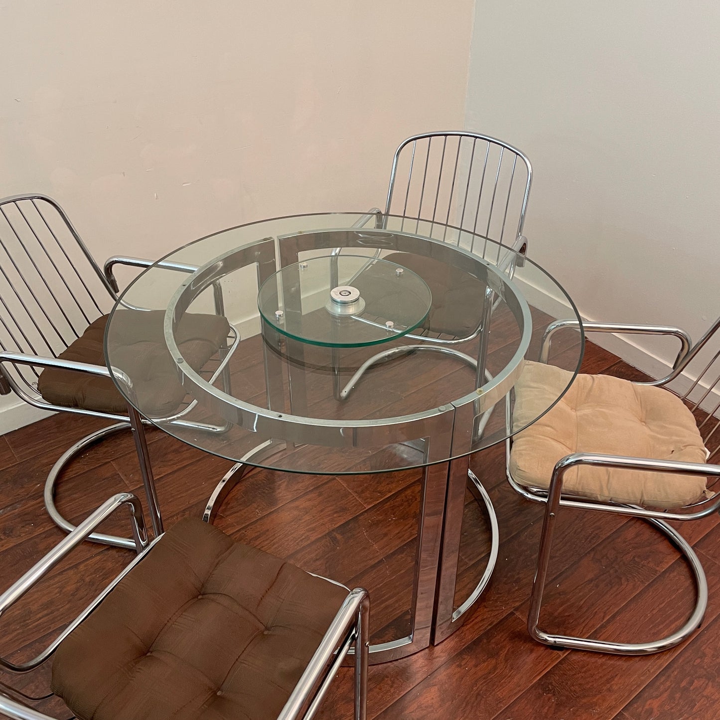 Chrome Round Dining Set