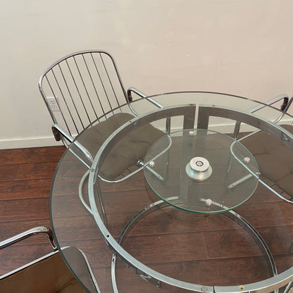 Chrome Round Dining Set