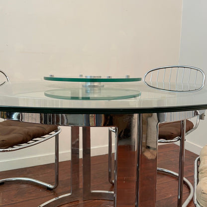 Chrome Round Dining Set