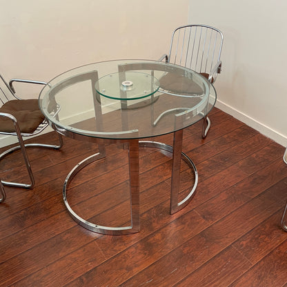 Chrome Round Dining Set