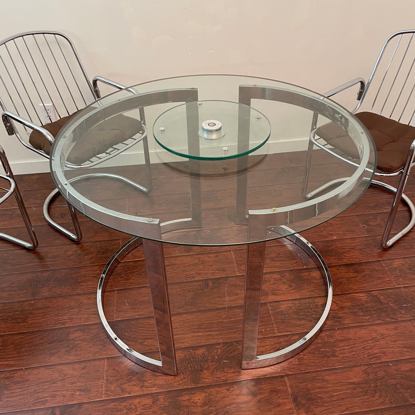 Chrome Round Dining Set