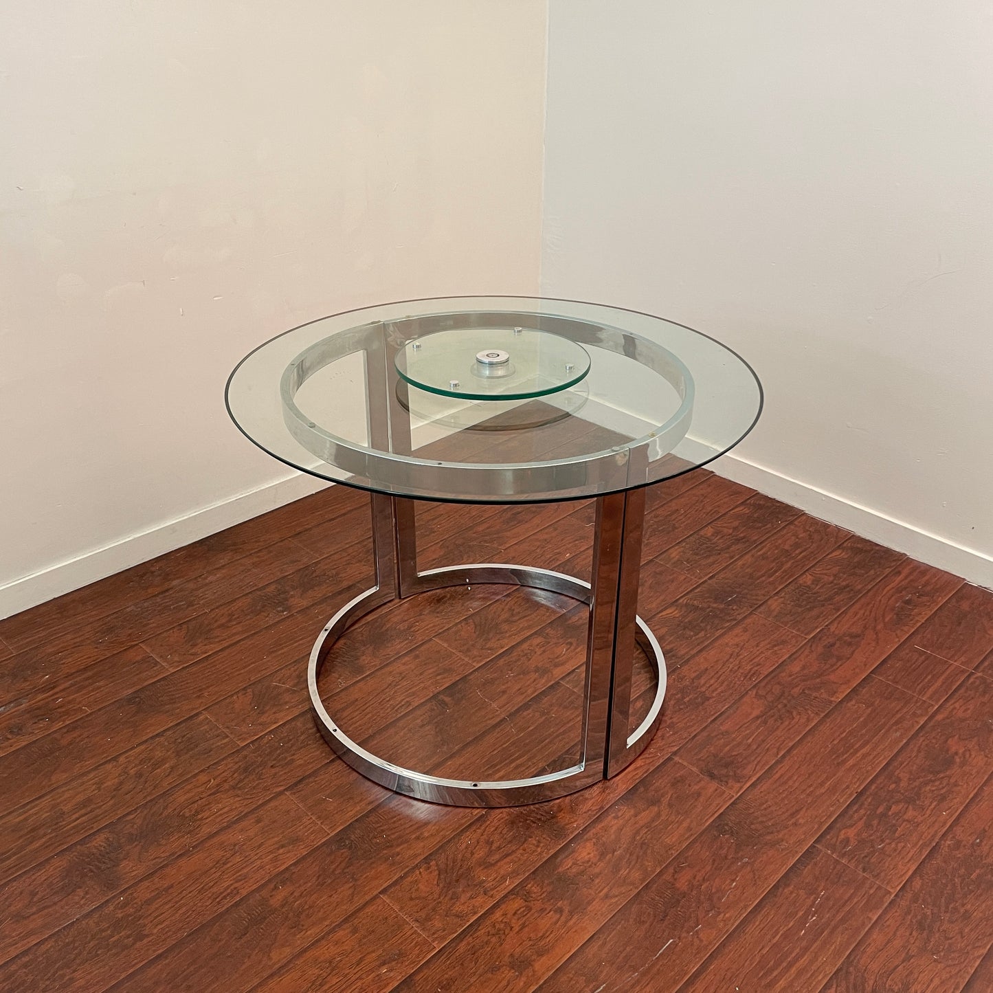 Round Lazy Susan Glass Table