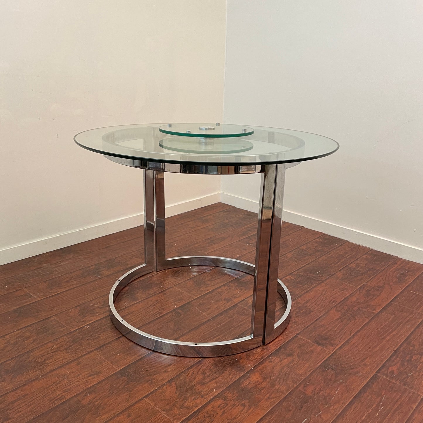 Round Lazy Susan Glass Table