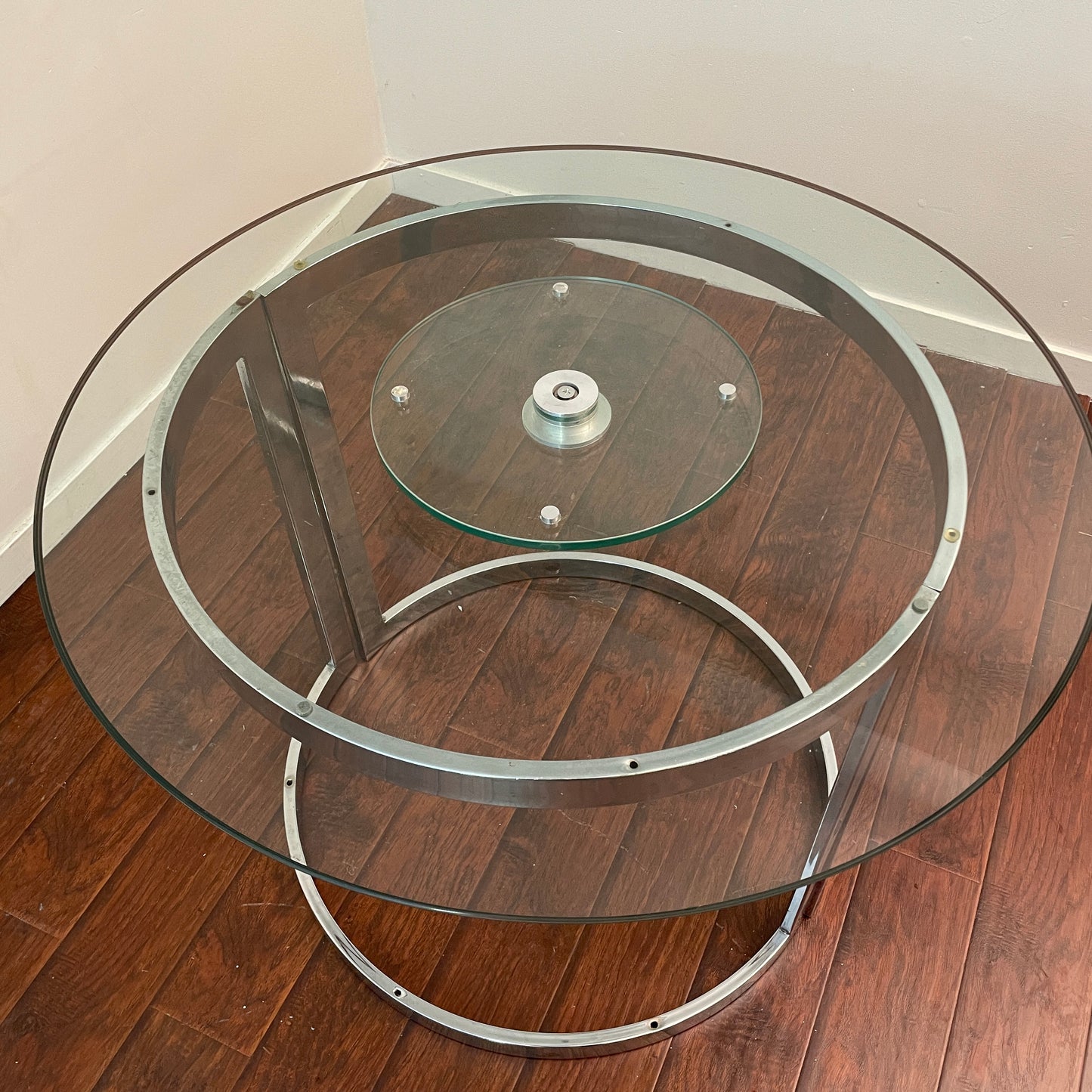 Round Lazy Susan Glass Table