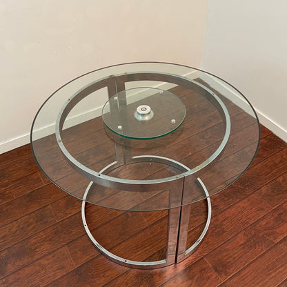 Round Lazy Susan Glass Table