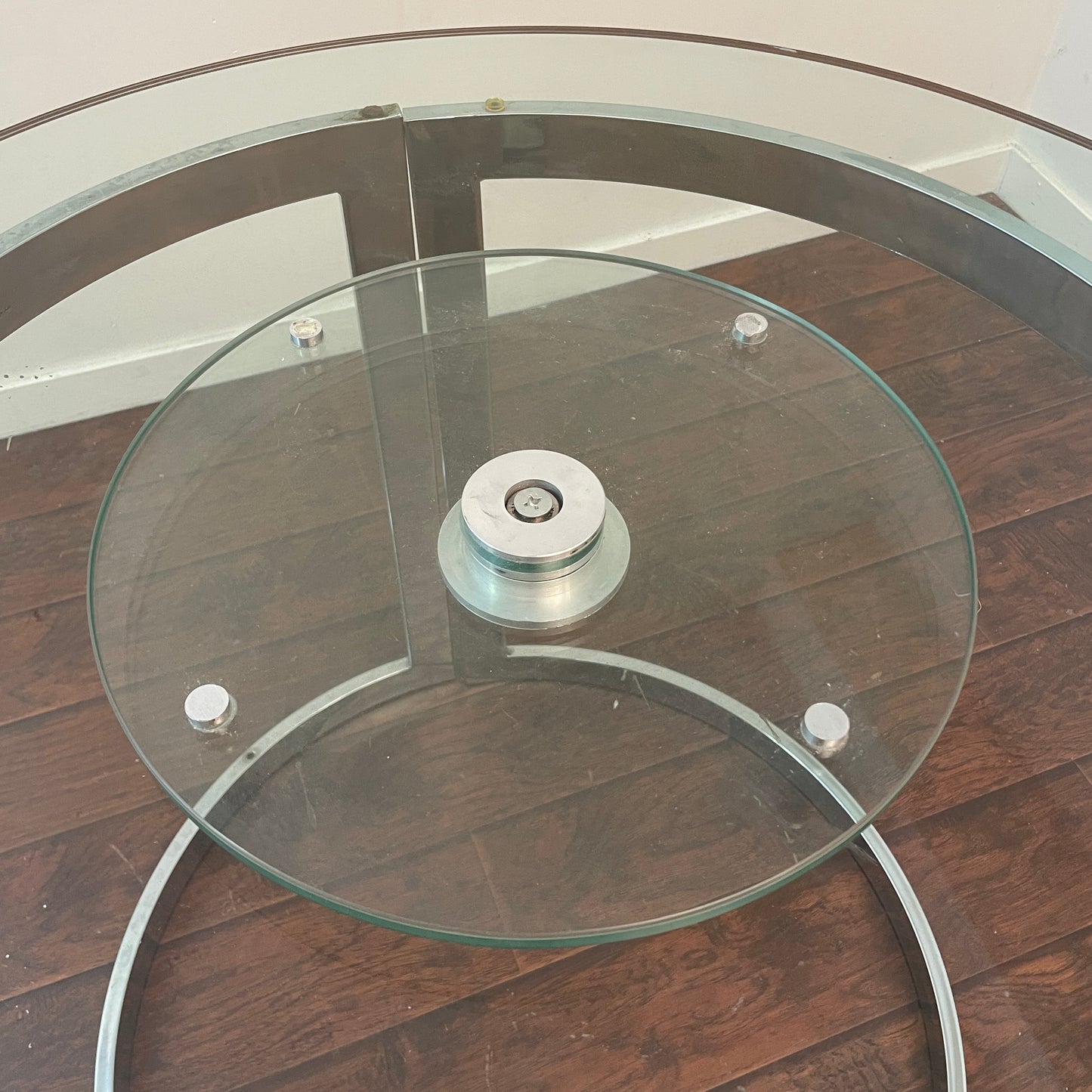 Round Lazy Susan Glass Table