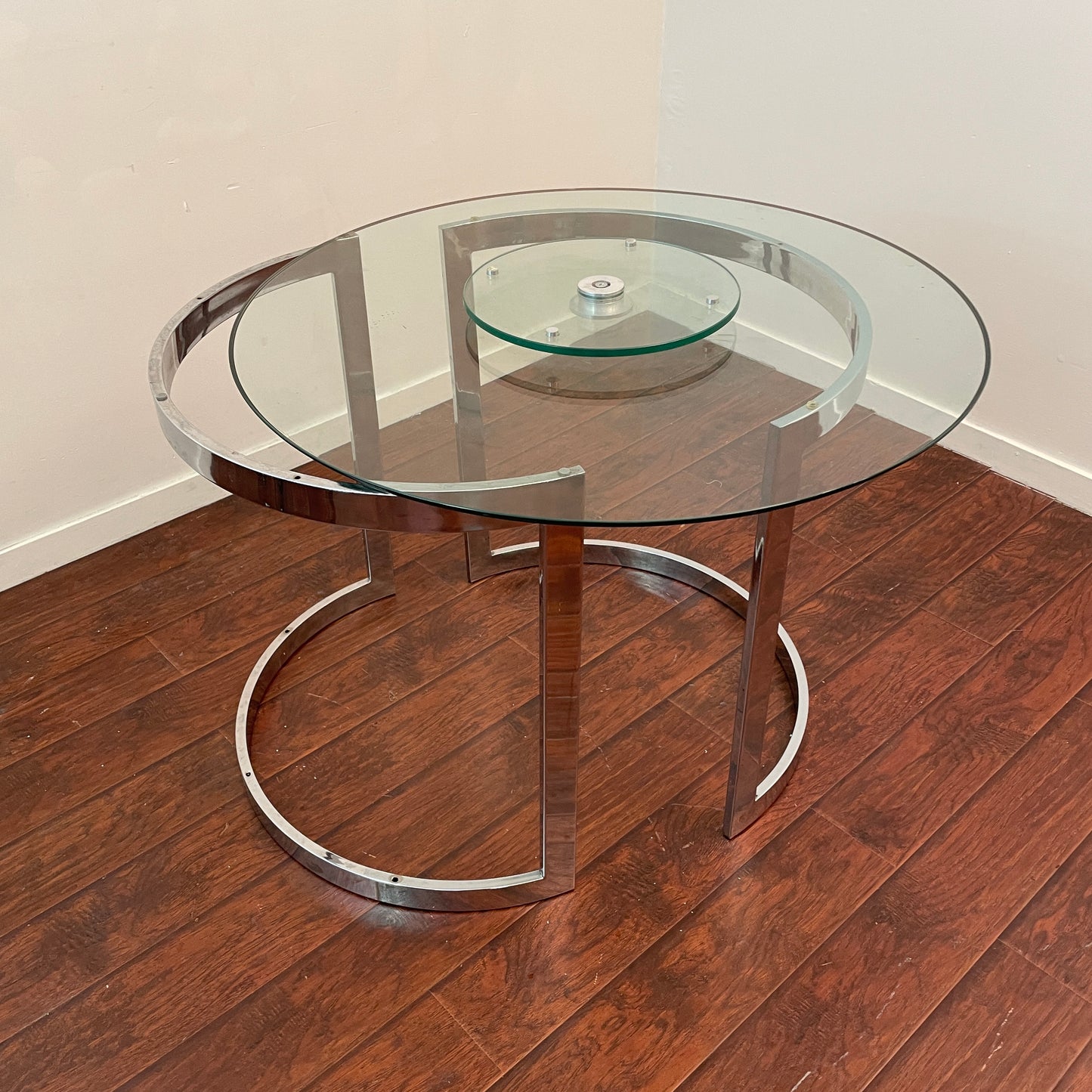 Round Lazy Susan Glass Table