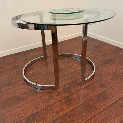 Round Lazy Susan Glass Table