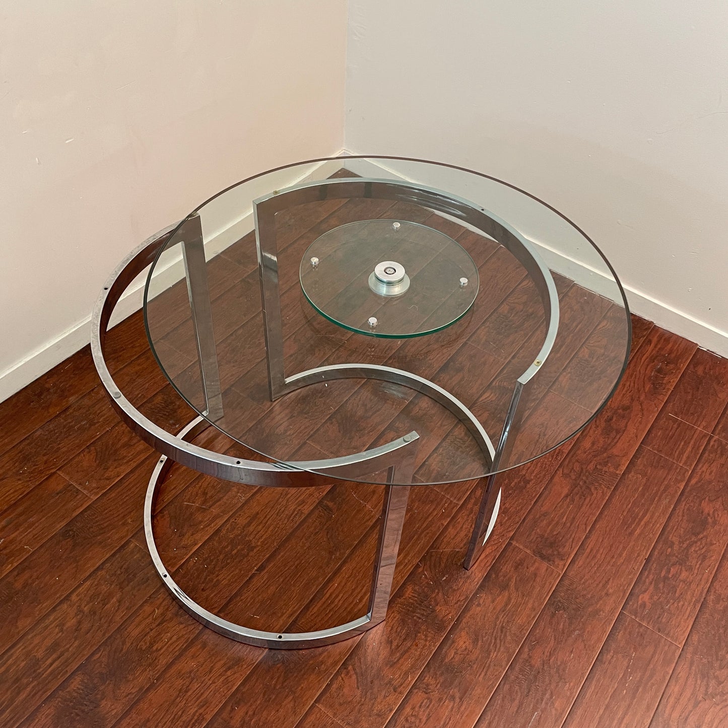 Round Lazy Susan Glass Table