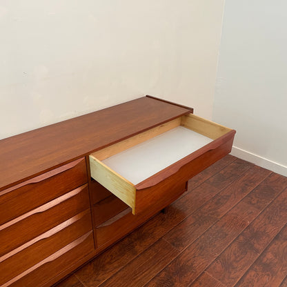 Mid Century Modern Teak 6 Drawers Dresser