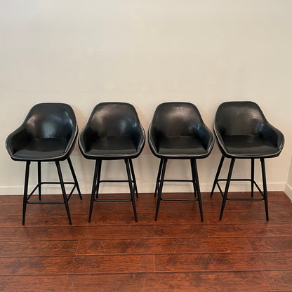 4 Leather-Look Counter Height Chairs