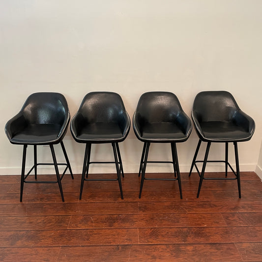 4 Leather-Look Counter Height Chairs